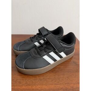 Adidas Kids VL Court 3.0 Black Skateboarding Sneakers Size 1 $50